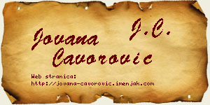 Jovana Čavorović vizit kartica